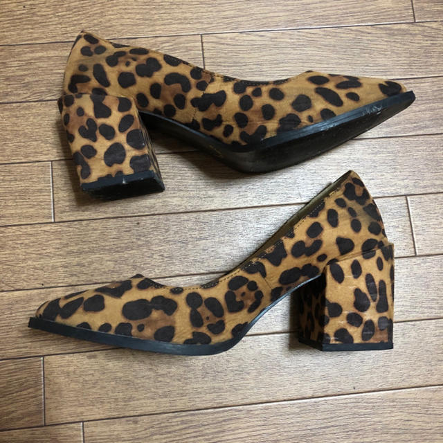 パンプス レオパード ヒール