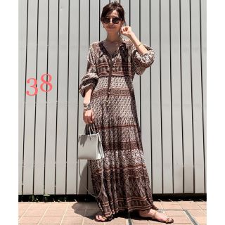 アパルトモンドゥーズィエムクラス(L'Appartement DEUXIEME CLASSE)のアパルトモン BLUE BOHEME Printed Long Dress 38(ロングワンピース/マキシワンピース)