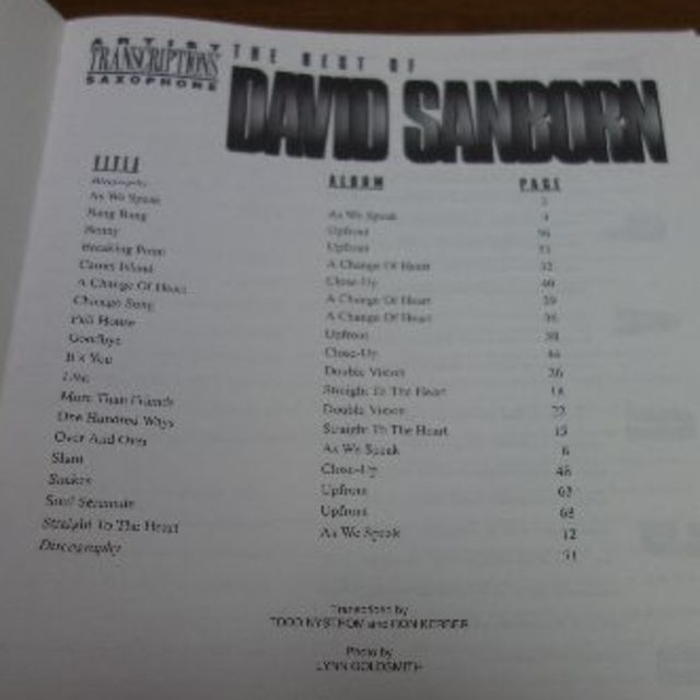 アルトサックス奏者「The Best of DAVID SANBORN」ソロ楽譜 エンタメ/ホビーの本(楽譜)の商品写真