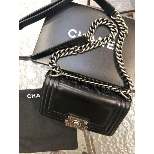 CHANEL - 正規品 ボーイシャネル ミニショルダー ダブルチェーン 斜め掛け 黒の通販 by なみりん's shop｜シャネルならラクマ