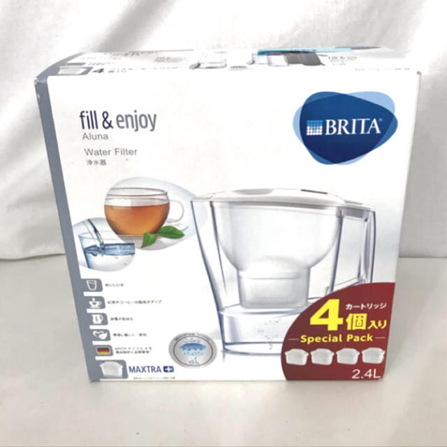 Britax(ブリタックス)のブリタ/BRITA ポット型浄水器 アルーナ 2.4L カートリッジ4個入り インテリア/住まい/日用品のキッチン/食器(浄水機)の商品写真