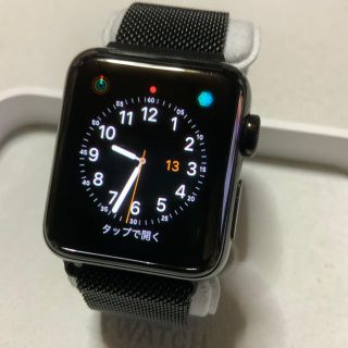 アップルウォッチ(Apple Watch)のApple Watch series3 セルラー 38mm ブラックステンレス(腕時計(デジタル))