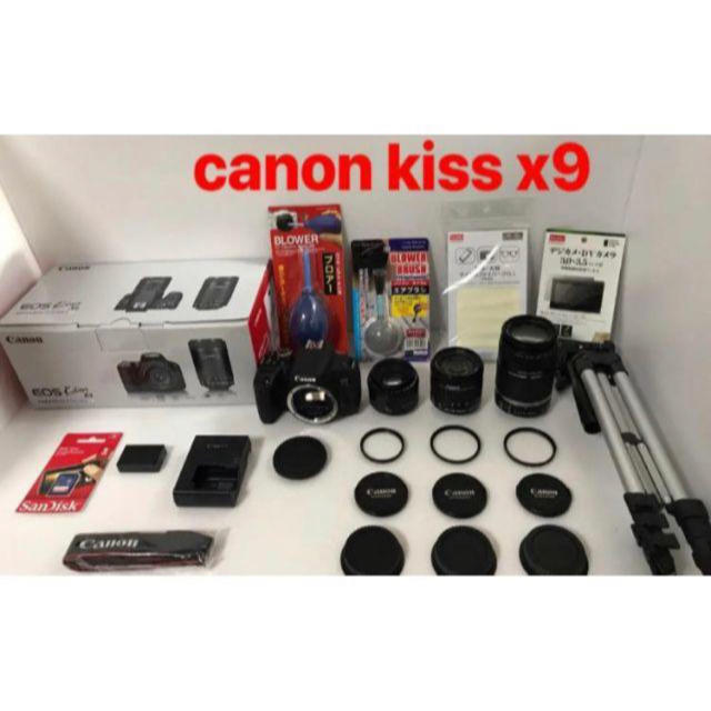 キャノン☆canon kiss x9 標準\u0026望遠\u0026単焦点トリプルレンズセット