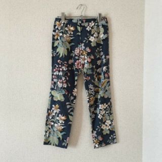 ロキエ(Lochie)のusa vintage flower denim ハイウエスト サブリナパンツ(カジュアルパンツ)