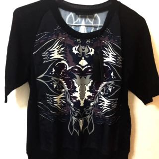 ディーゼル(DIESEL)のディーゼル ブラックゴールド ニットTシャツ 古着ぽい感じがカッコイイカットソー(Tシャツ(半袖/袖なし))