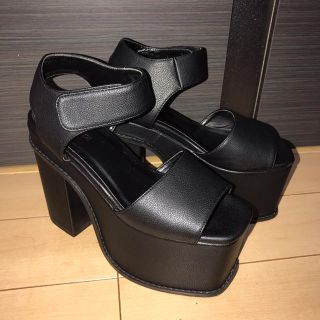 エモダ(EMODA)の【超美品】EMODAエモダ／コンビネーションハイヒールサンダル黒ブラック厚底L(サンダル)