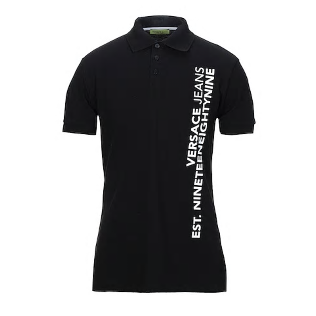 【VERSACE JEANS】ロゴ　ポロシャツ　black