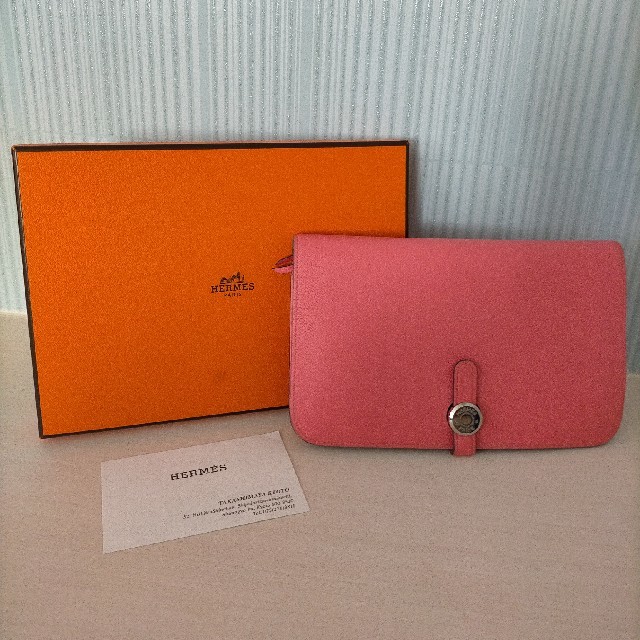エルメス ドゴンGM ローズエテ エバーカラー 長財布 C刻印 HERMES - 財布