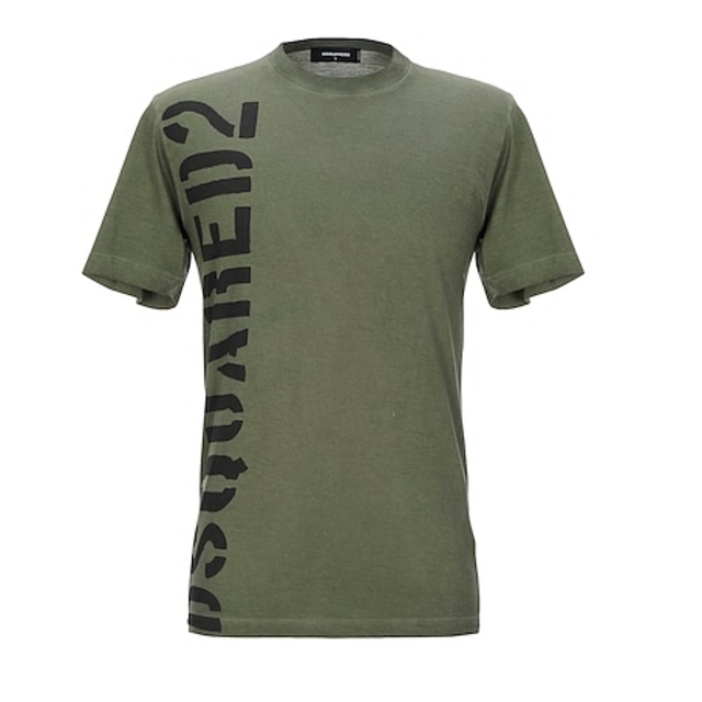【DSQUARED2】 Tシャツ　メンズ　ロゴ　greenTシャツ/カットソー(半袖/袖なし)