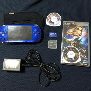 プレイステーションポータブル(PlayStation Portable)のPSP 本体 モンスターハンターポータブル 2nd 3rd メモリーカード(家庭用ゲーム機本体)