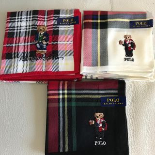 ポロラルフローレン(POLO RALPH LAUREN)の新品未使用　ラルフローレン　ベアハンカチ　　3枚(ハンカチ/ポケットチーフ)