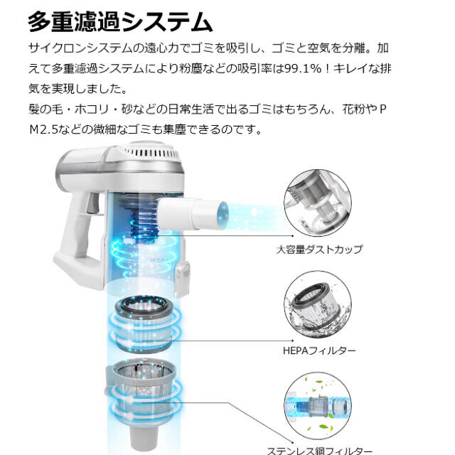 【新品】APOSEN H10  超軽量 サイクロン掃除機 アポセン スマホ/家電/カメラの生活家電(掃除機)の商品写真