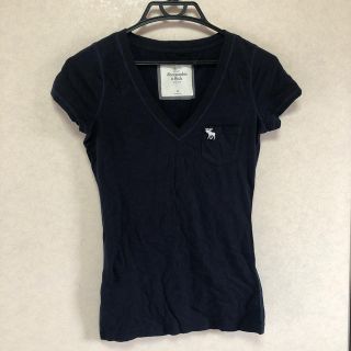 アバクロンビーアンドフィッチ(Abercrombie&Fitch)のアバクロ　レディース  Tシャツ　xs ネイビー(Tシャツ(半袖/袖なし))