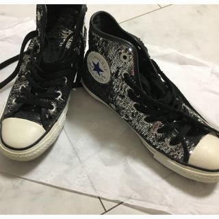 コンバース(CONVERSE)の☆シルバーラメ☆コンバース  ハイカット24.5 (スニーカー)