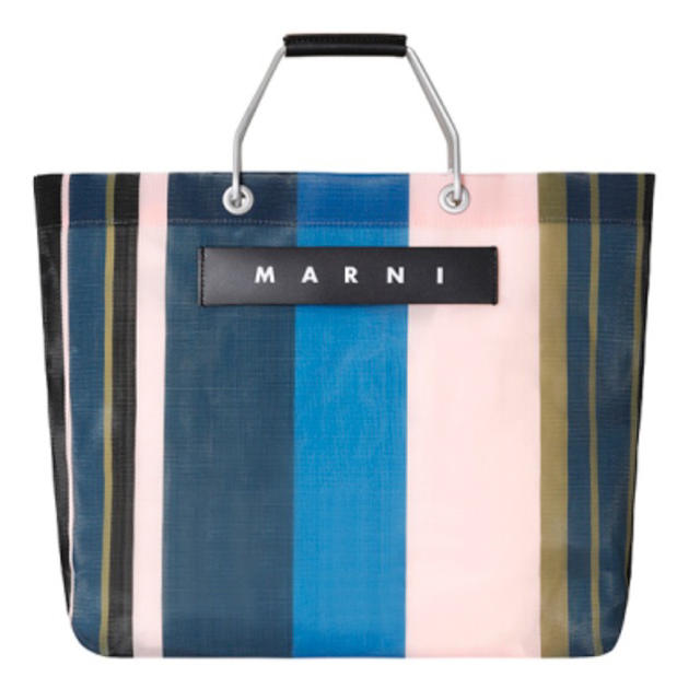 Marni(マルニ)のMARNI マルニ フラワーカフェ ストライプバッグ ナイトブルー レディースのバッグ(ハンドバッグ)の商品写真