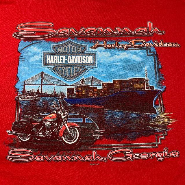 Harley Davidson(ハーレーダビッドソン)の激レア USA古着 HARLEY DAVIDSON レッド バックプリントT L メンズのトップス(Tシャツ/カットソー(半袖/袖なし))の商品写真