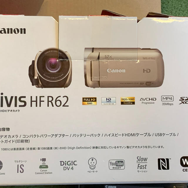 Canon(キヤノン)のビデオカメラ　ivis HF R62  スマホ/家電/カメラのカメラ(ビデオカメラ)の商品写真