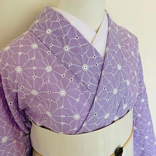 フラワーレース刺繍の単着物(着物)