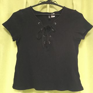 エイチアンドエム(H&M)のH & M     黒Tシャツ(Tシャツ(半袖/袖なし))