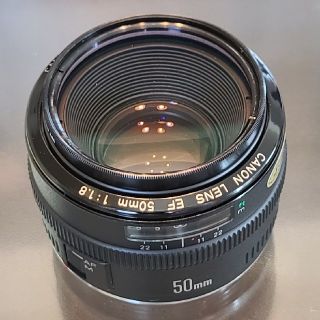 キヤノン(Canon)のCANON EF50mm f1.8 フィルタ付 動作未確認(レンズ(単焦点))