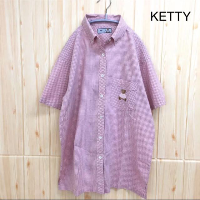 ketty - 【KETTY】シャツ(F) 半袖 ギンガムチェック 刺繍 くま ベア 白 ...
