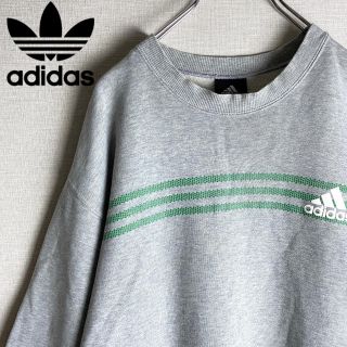 アディダス(adidas)の【 adidas 長袖スウェット　オーバーサイズ　グリーンライン 古着コーデ　】(パーカー)