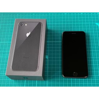 アップル(Apple)のiPhone 8 64GB スペースグレイ SIMフリー化 美品(スマートフォン本体)