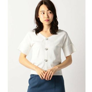 ミッシュマッシュ(MISCH MASCH)の[新品未使用]2wayビジュー釦ニット(シャツ/ブラウス(半袖/袖なし))