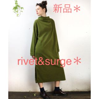 リベットアンドサージ(rivet & surge)の新品＊rivet&surgeボトルネックフリースロングワンピース(ロングワンピース/マキシワンピース)