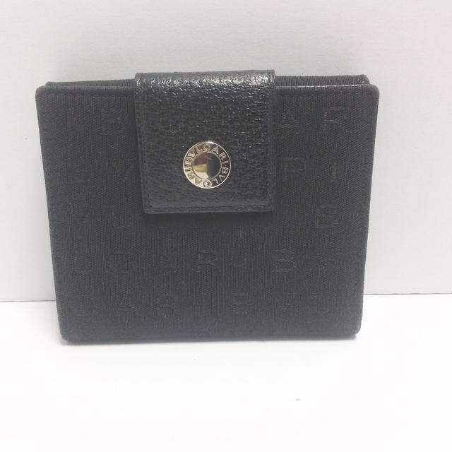 ブルガリ Wホック財布 ロゴマニア 黒 - 財布