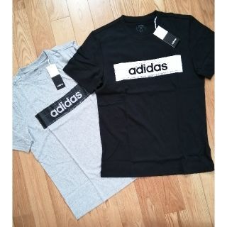 アディダス(adidas)の新品　アディダスTシャツ半袖　ブラック　グレー２枚セット　定価5,038 円　7(Tシャツ/カットソー(半袖/袖なし))