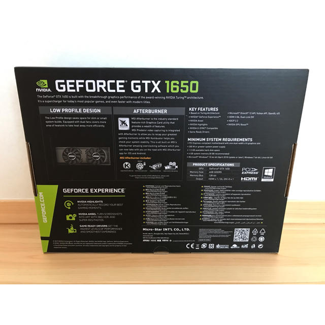 新品 MSI GeForce GTX 1650 4GT LP 新品 MSI GeForce GTX 1650 4GT LP