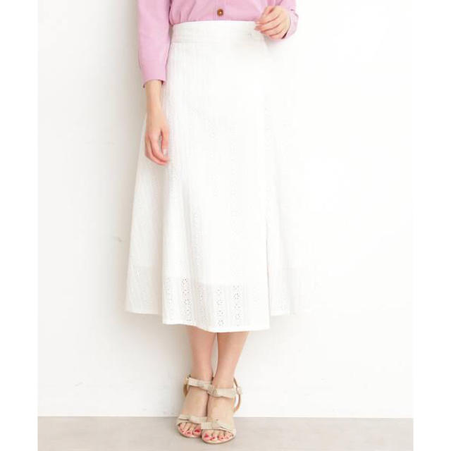PROPORTION BODY DRESSING(プロポーションボディドレッシング)のコットンアイレットミディフレアスカート レディースのスカート(ロングスカート)の商品写真
