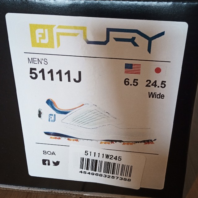 FootJoy(フットジョイ)のFootjoy FURY ゴルフシューズ　boa 未使用 24.5 スポーツ/アウトドアのゴルフ(シューズ)の商品写真