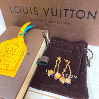 希少完売品　LOUIS VUITTON ルイヴィトン　球型ピアス　ピンク　黒金 ピアス モノグラム・イディール ダブル チェーン(18Kスリー
