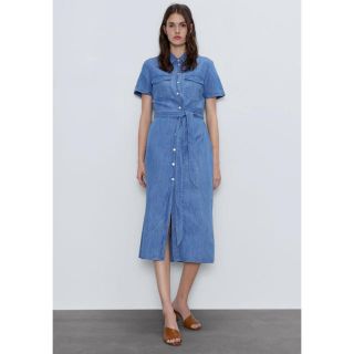 ザラ(ZARA)の新品未使用　ZARA デニム ワンピース(ロングワンピース/マキシワンピース)