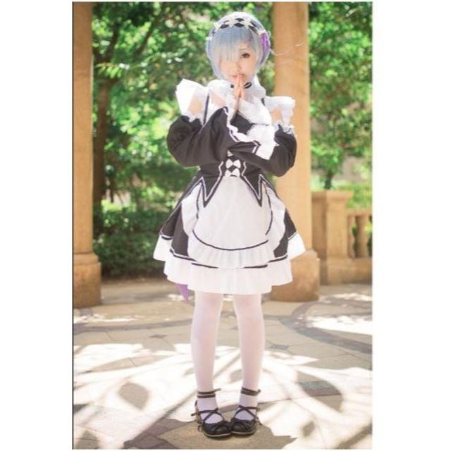 新品【ウィッグ付き】M　リゼロ　レム　メイド服　コスプレ 　衣装　レディース エンタメ/ホビーのコスプレ(衣装一式)の商品写真