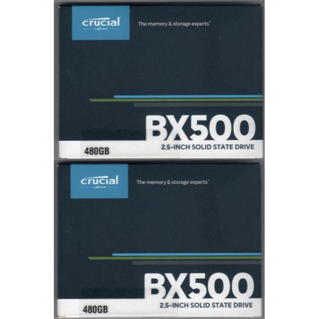 PCパーツcrucial ssd 240GB BX500×2個、480GB 1個