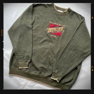 チャンピオン(Champion)の90s 海外古着　カーキスウェット　ビッグシルエット　ゆるだぼ　ヴィンテージ(スウェット)