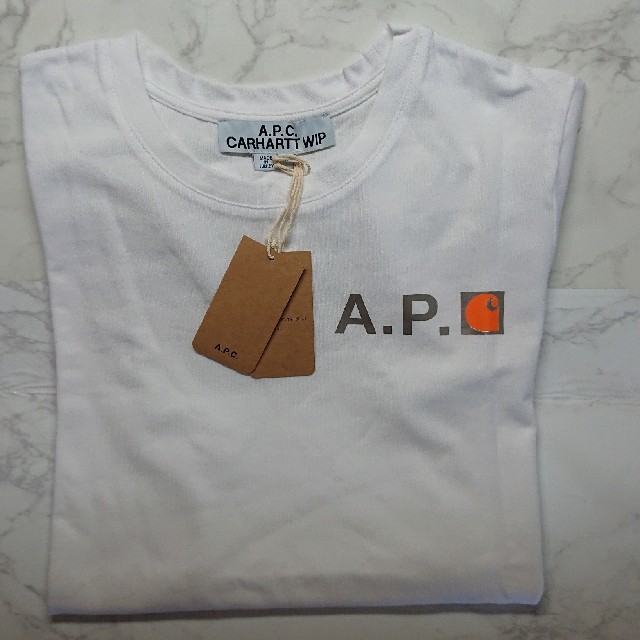 A.P.C.×Carharttwip クルーネックコラボTシャツLホワイト