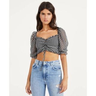 ベルシュカ(Bershka)のベルシュカ　パフスリーブギンガムチェック柄ブラウス(シャツ/ブラウス(半袖/袖なし))