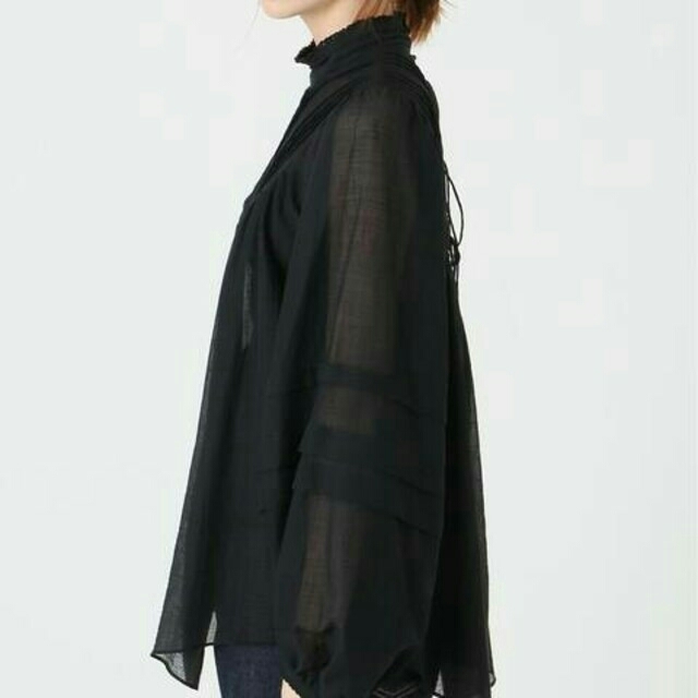 IENA LA BOUCLE スタンドカラータックブラウス 2