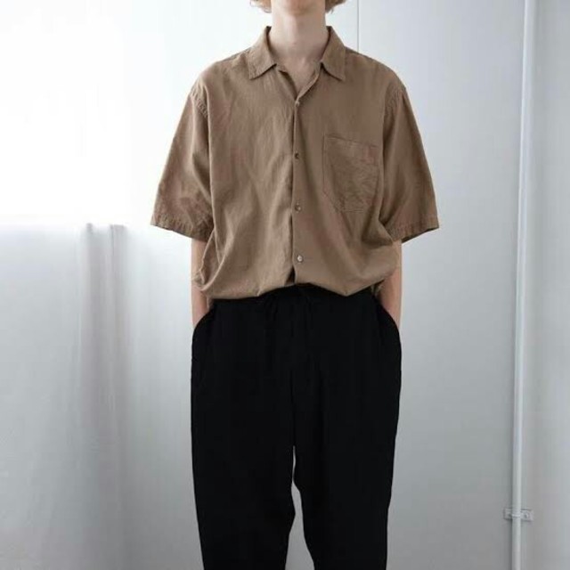 comoli 20ss ベタシャンオープンカラーシャツ Khaki サイズ2