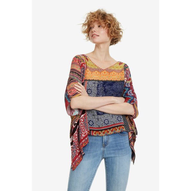 DESIGUAL(デシグアル)の新品✨タグ付き♪デシグアル　定価11900円　軽くて涼やかな半袖トップス  レディースのトップス(シャツ/ブラウス(長袖/七分))の商品写真