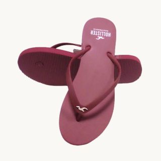 ホリスター(Hollister)の★新品★ホリスター★カモメ金具付ビーチサンダル (Burgundy/M)(ビーチサンダル)