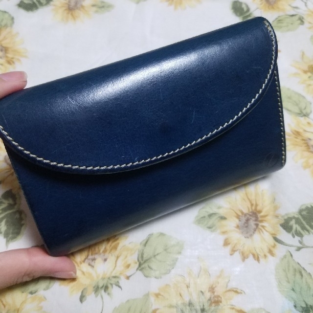 ブッテーロ　三つ折り財布　ブルー メンズのファッション小物(折り財布)の商品写真