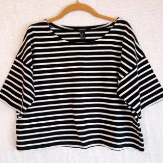 フォーエバートゥエンティーワン(FOREVER 21)のボーダー カットソー Tシャツ トップス　コットン　綿　100%(Tシャツ(半袖/袖なし))