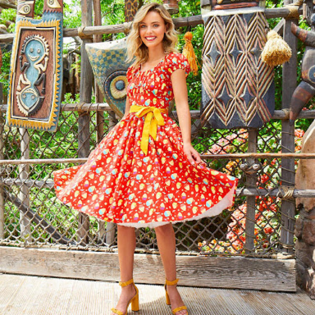 Secret Honey(シークレットハニー)のアメリカディズニー公式 WDW パイナップル ワンピースドレス 新品 Sサイズ レディースのワンピース(ひざ丈ワンピース)の商品写真
