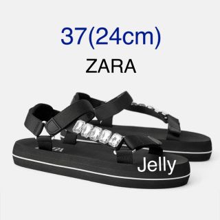 ザラ(ZARA)の【タグ付き新品】ザラ 超軽量 ビジュー付き スポーツ サンダル(サンダル)