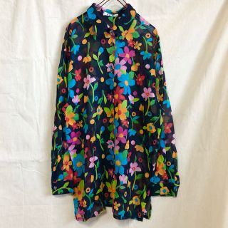 ロキエ(Lochie)のvintage 花柄 シアーシャツ レトロ (シャツ/ブラウス(長袖/七分))